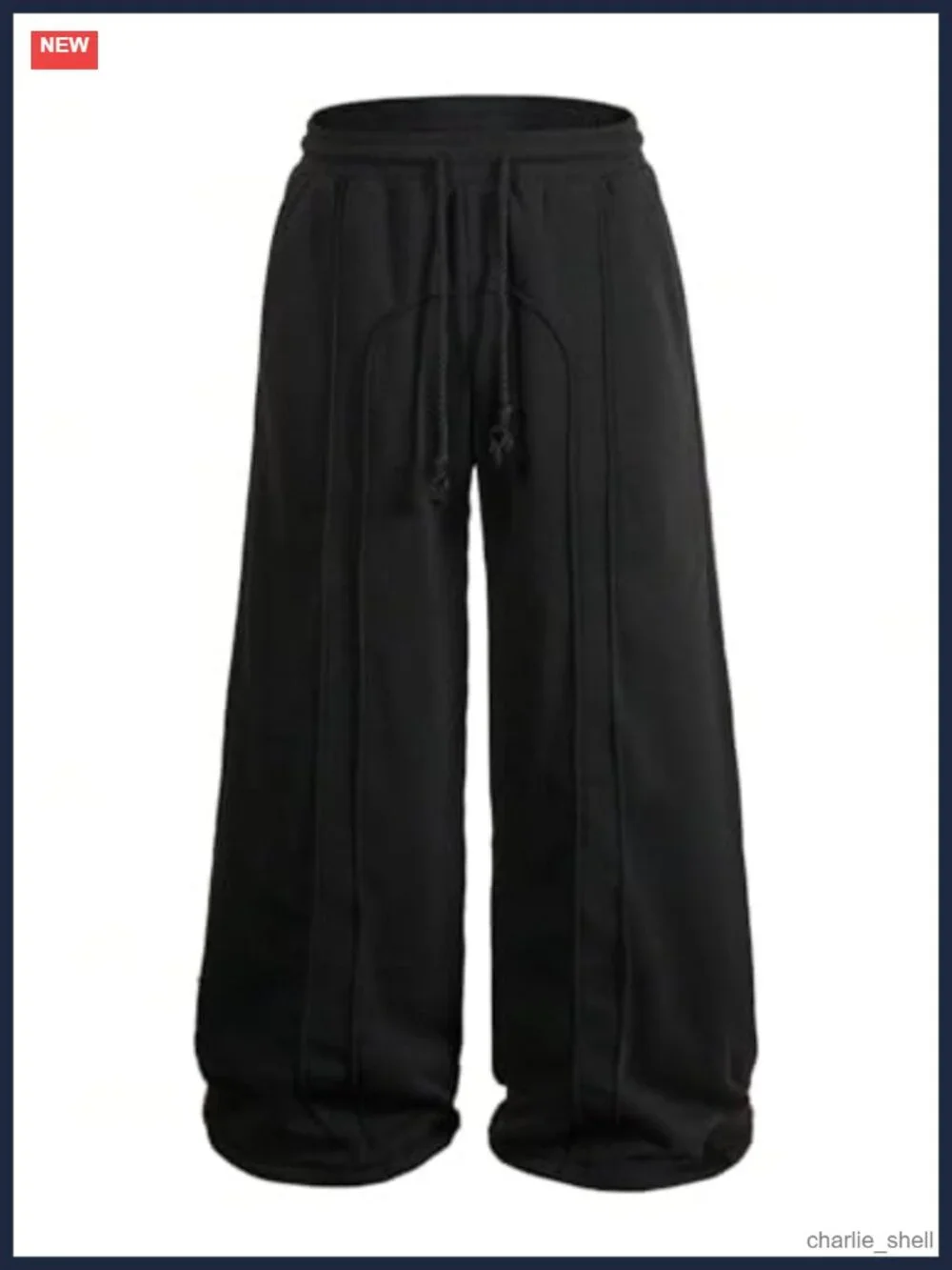 Men's Baggy Wide Leg Sweatpants Drawstring Elastic Waist
